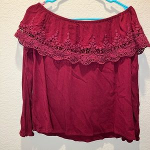 Altar’d State Great condition cropped off shoulder top lace